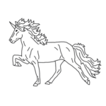 Illustration Töltendes Einhorn